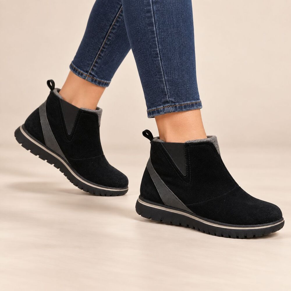 Sorel Cozy Short Boots Womens 8 Black Suede Waterproof Insulated Pull On
